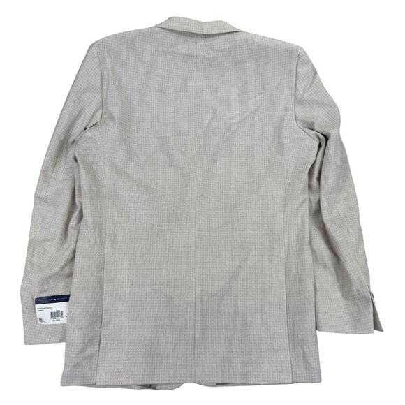 Tommy Hilfiger Mens Conrad Modern Fit Check Sport Coat White Tan 42L - Picture 4 of 5